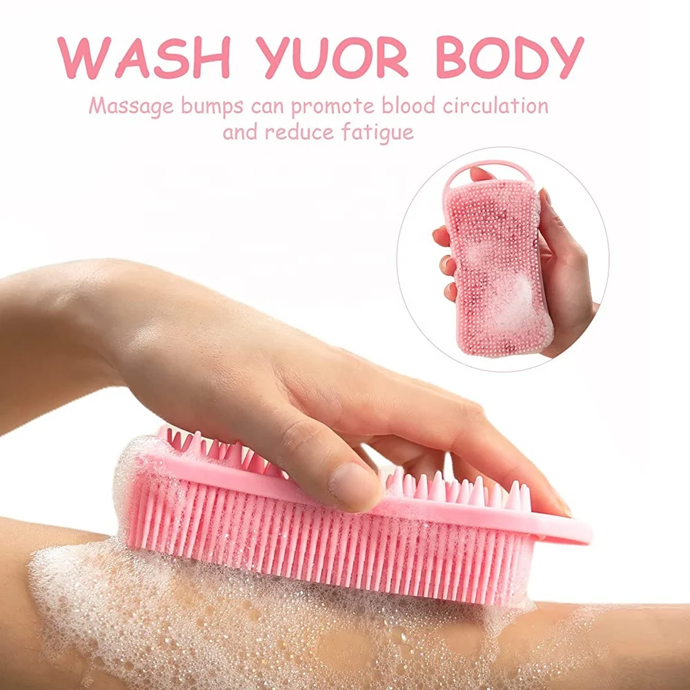 OEM/ODM Soft Exfoliating Silicone Hair Scalp Massager Shampoo Brush Bath Dry Silicone Body Scrubber Brush
