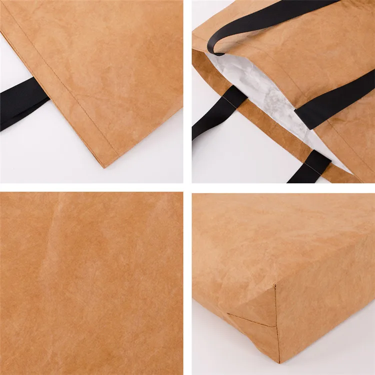 Wholesale Waterproof Reusable Groceries Tote Shopping Tyvek Paper Tote Bag Washable Dupont