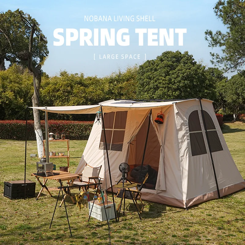 outdoor tent camping equipment rain-proof thickened multi-person tent camping large skylight canopy spring tent