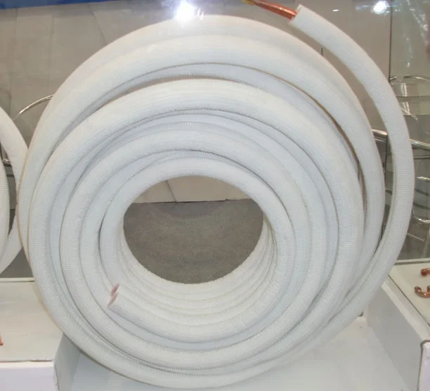 isolated white copper crown copper refrigerant tube