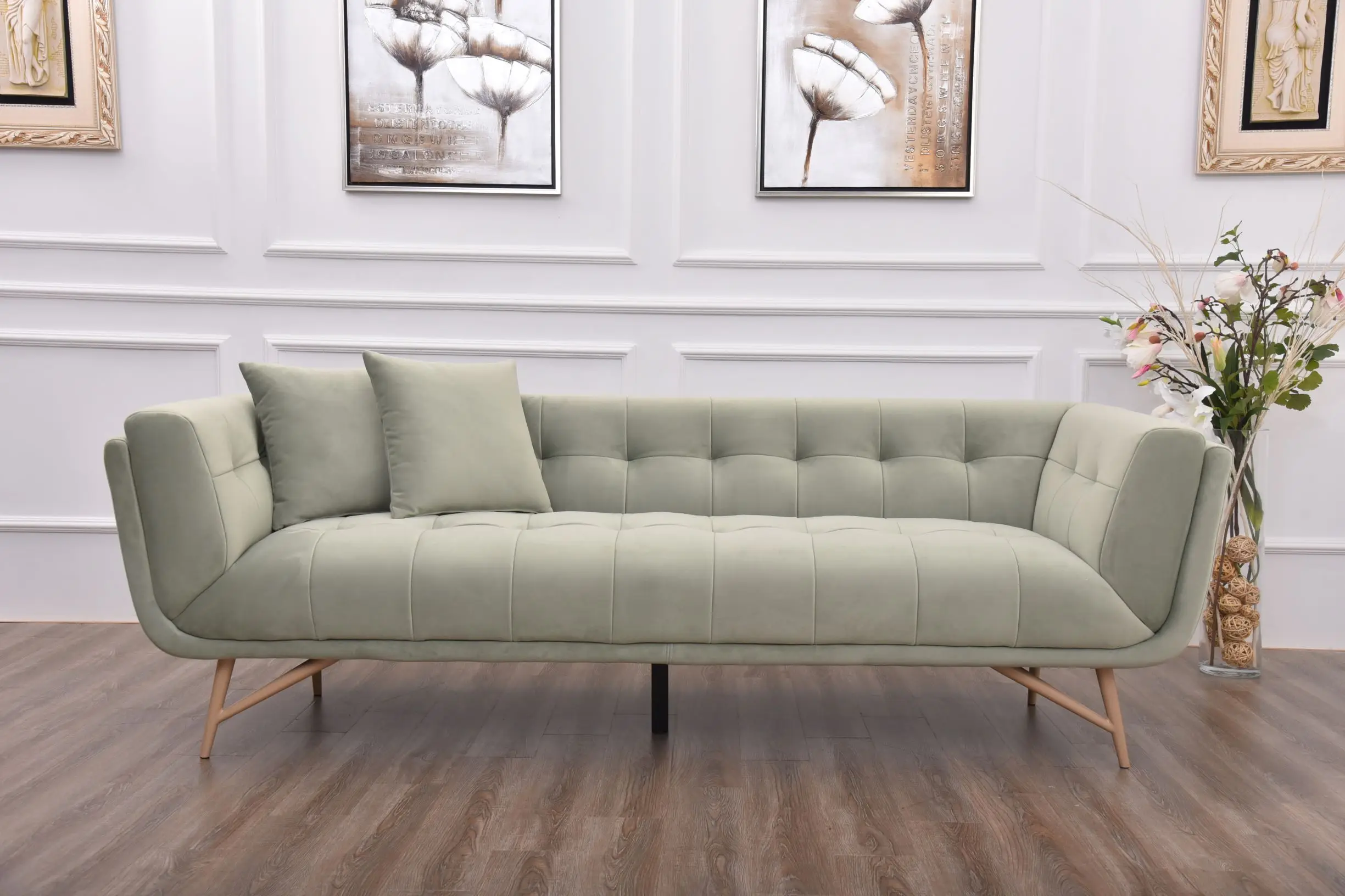 Modern Design Living Room fabric Sofa with Golden Legs