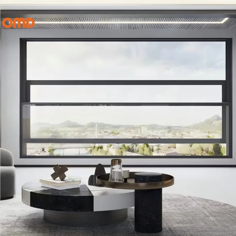 Modern Automatic Lifting Windows Aluminum Electric Vertical Slide Lift Up Glass Windows With Weather Sensor
