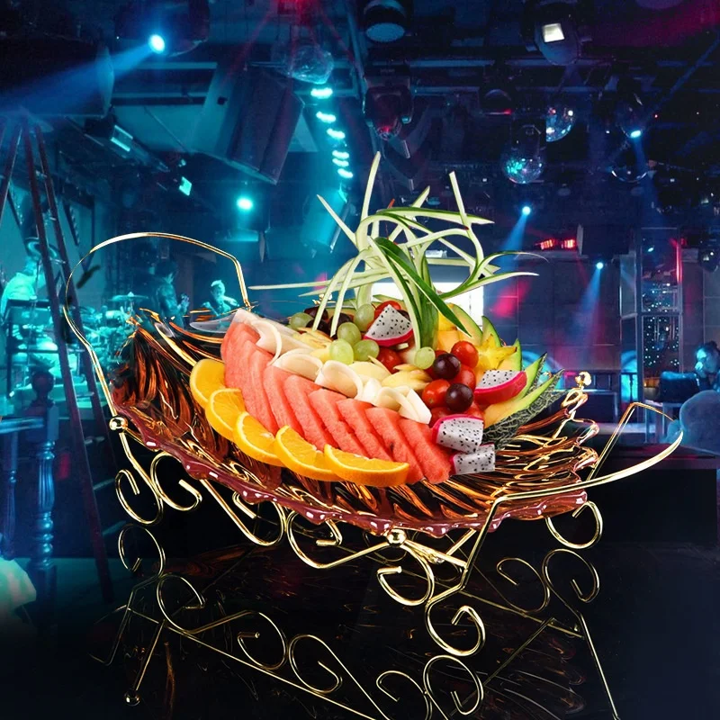 Acrylic multi color fruit tray holder unique crystal clear irregular fruit plate unbreakable tray for plates