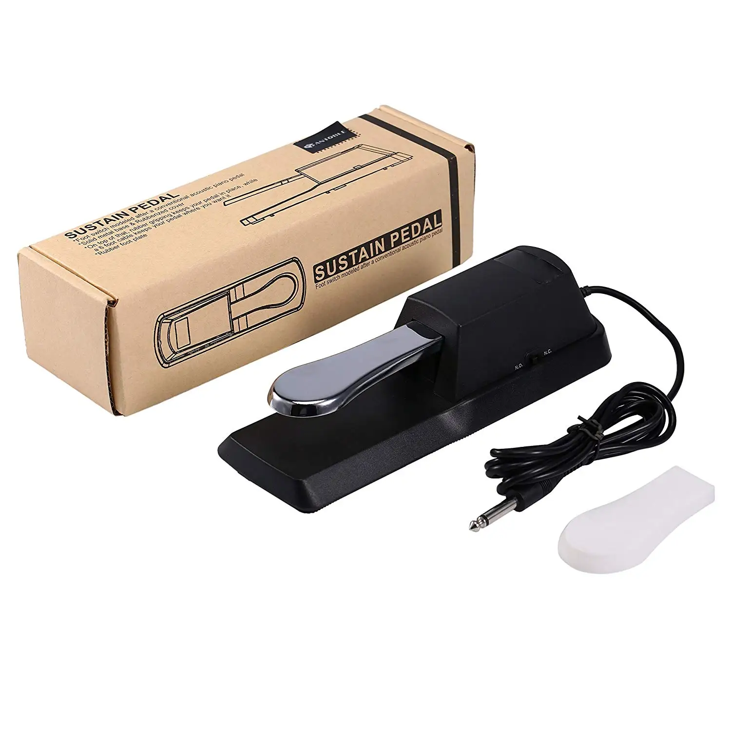 Sustain Pedal Foot Damper with Piano Style Action for Midi Keyboard Synthesizer Electronic Piano and Organ