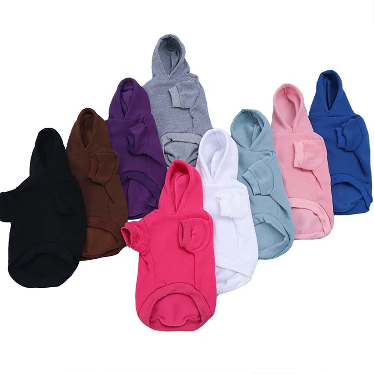 Wholesale Cotton Custom Dog Clothes Colorful Blank Dog Hoodie Sweater
