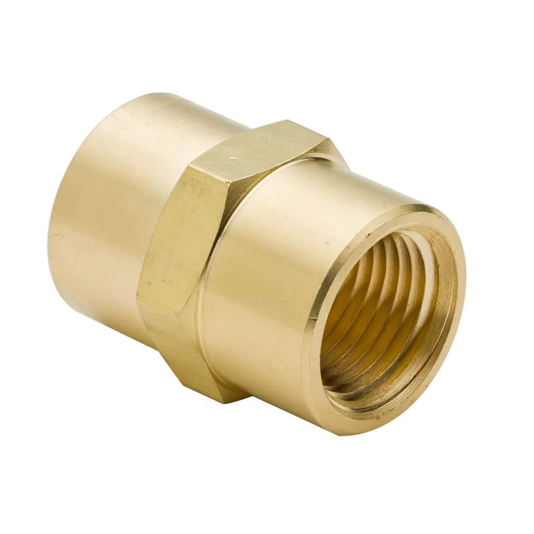NPT 1/4' BSPP Brass Coupler Female Hex Nipple Fittings Hex Coupling Socket Fitting