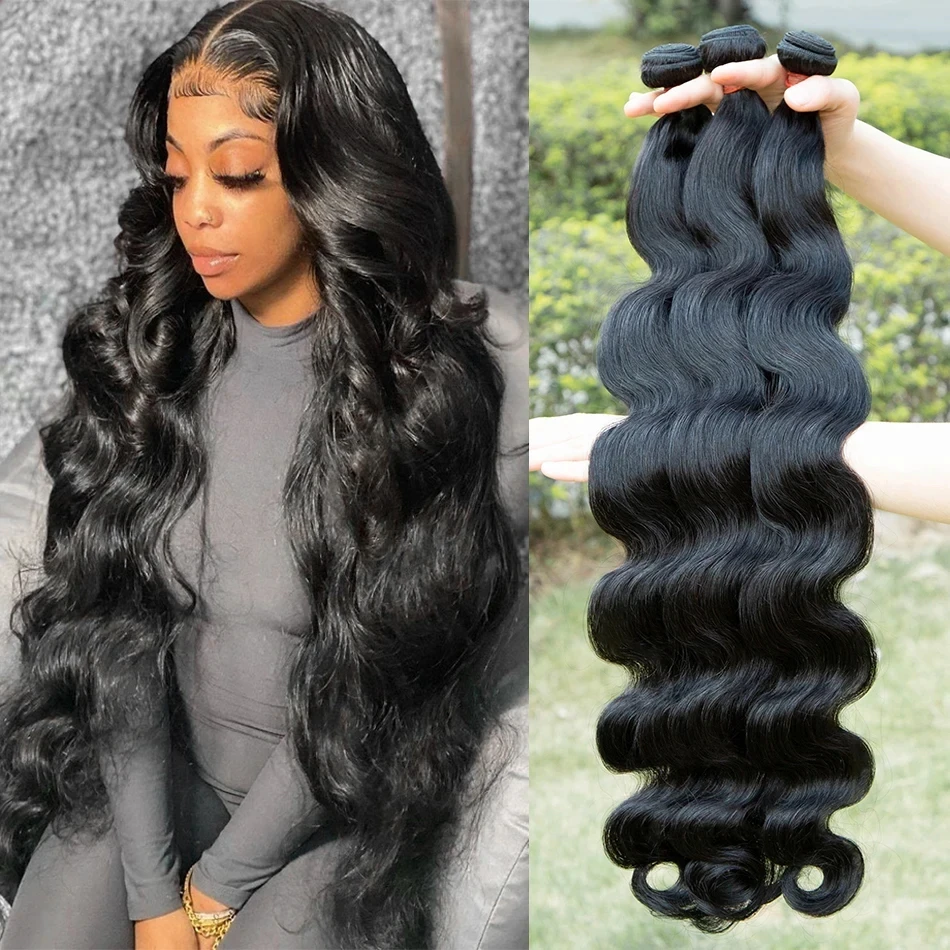 8A  Body Wave Bundles Human Hair Brazilian Hair Water Wavy Weave Human Hair 3 4 Bundles For Women deal Wholesale
