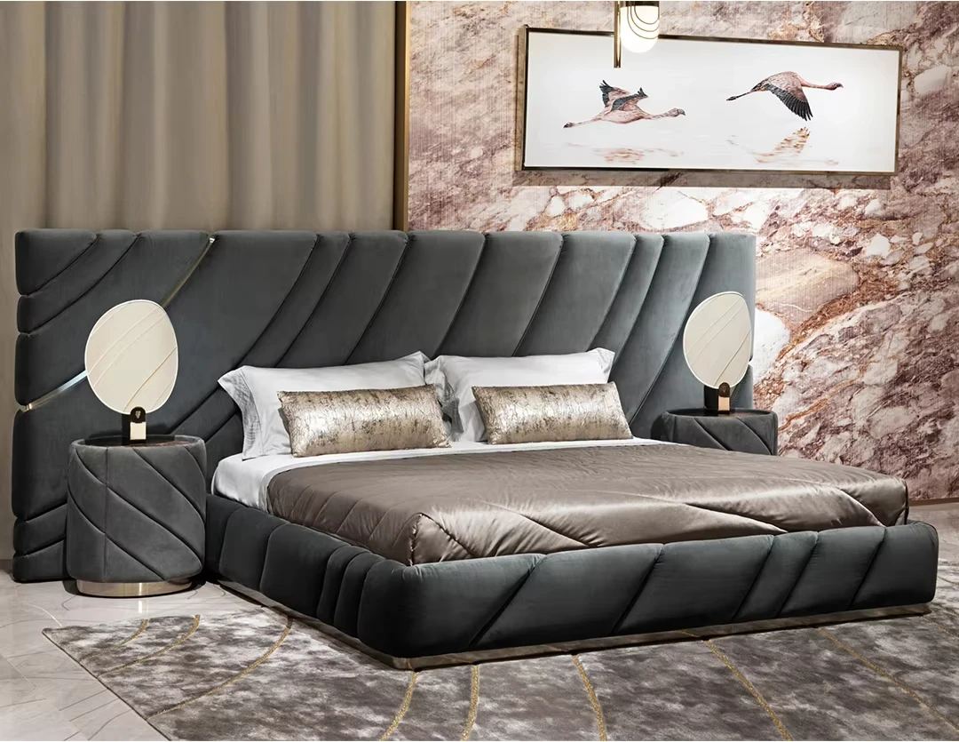 Furnistyle Deux Personne King Queen Size Lit De Luxe Italian Design Bed King Size Luxury Bedroom Sets Furniture Beds For Hotel