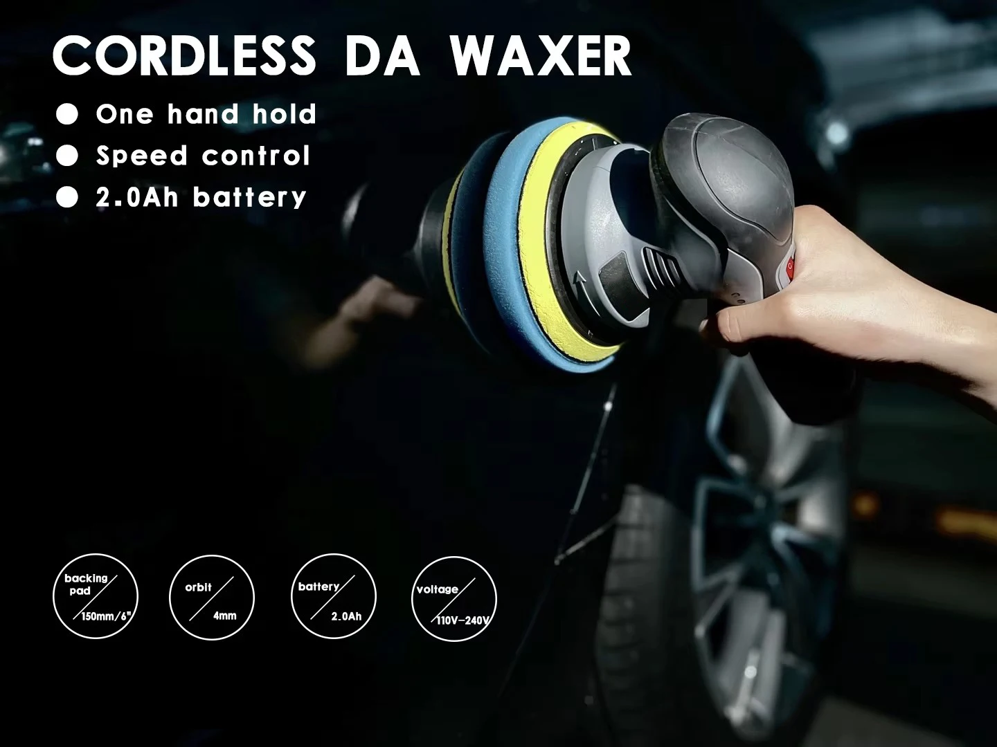 OEM Wholesale 12v Li-ion Battery Powered Portable 125mm 150mm Mini Cordless Sander Polisher Variable Speed Car Orbital Polisher