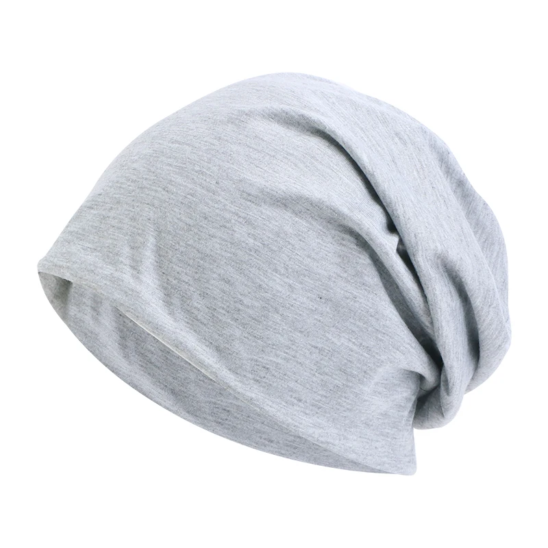 Comfortable Plain Soft Stretchy Cotton Warm Plain Color Slouchy Beanie Hat for Women Men Chemo Cap