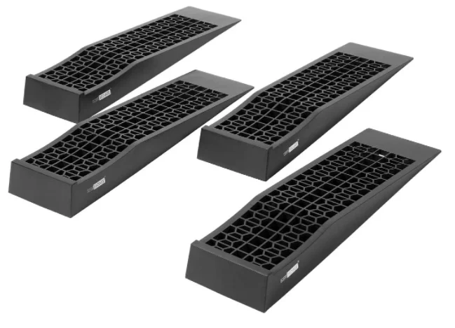 2 pack Low Profile Plastic Car Service Ramps Portable Vehicle Ramp Set for Oil Changes and Wheels Lift Maintenance