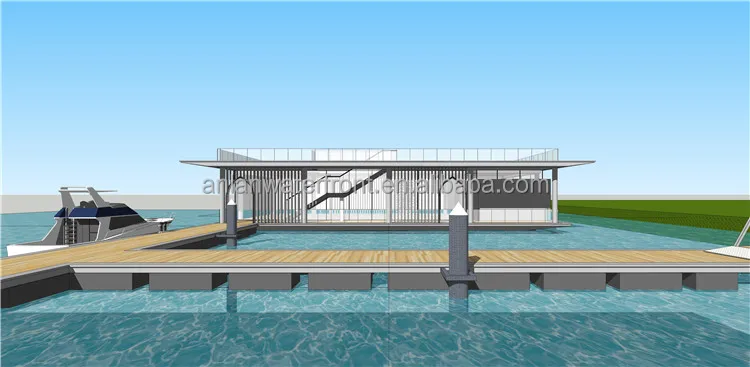 Manufacturer Supply Luxury Prefab Houseboat  Floating Villas Homes