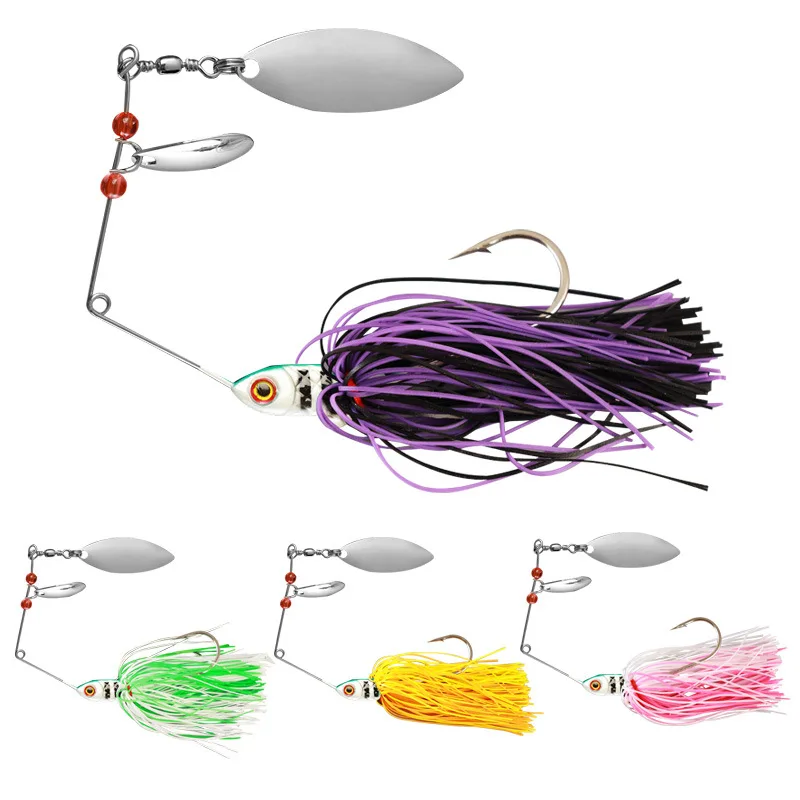 18g 9cm Willow Leaf Spinner Bait tandem Blade Fishing Spinnerbait Skirts Ruber Jig Lures Buzzbait Bass Pike Lure