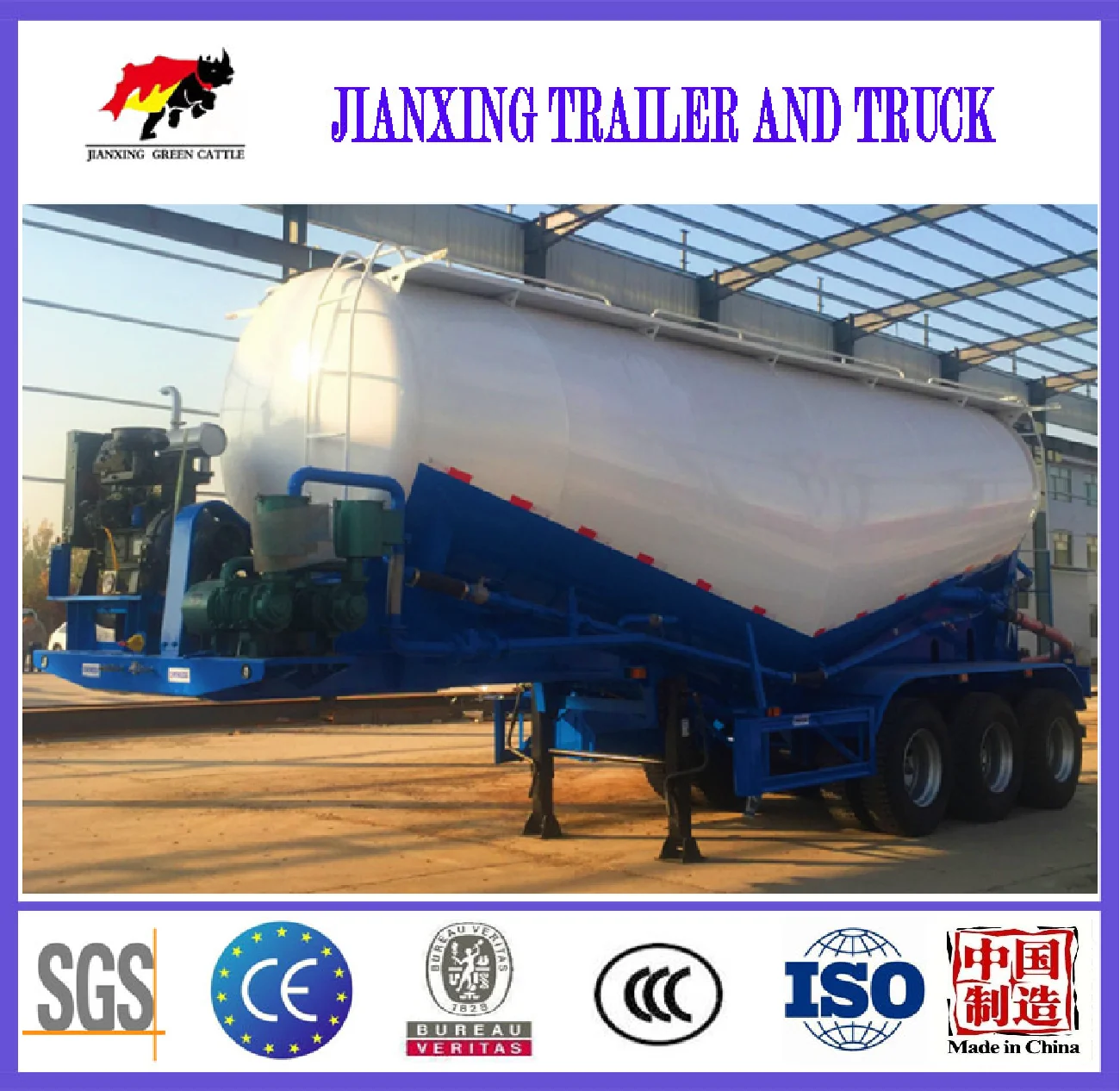 Widely Used  4Axle 60Ton Cement Bulker Silo Tanker Semi Truck Trailer