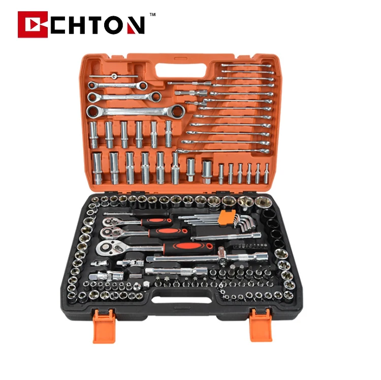 151 Pcs Car Repair Combination Wrench Tools Box Chrome Vanadium Socket Wrench Hand Tool Set Case Kit
