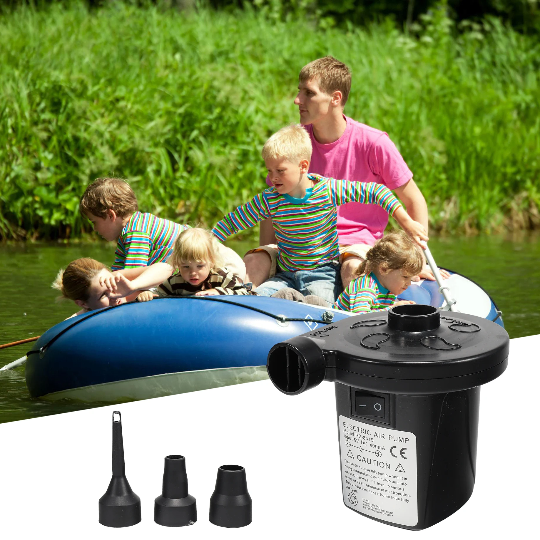Outdoor Camping portable Air Mattress swimming ring Quick-Fill Electric air Pump inflator for mattresses