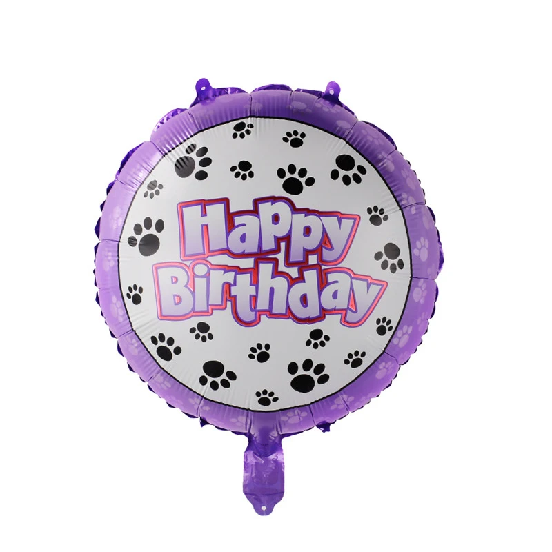18 Inch Dog Theme Happy Birthday Balloon Paw Aluminum Film For Pet Party Decoration s