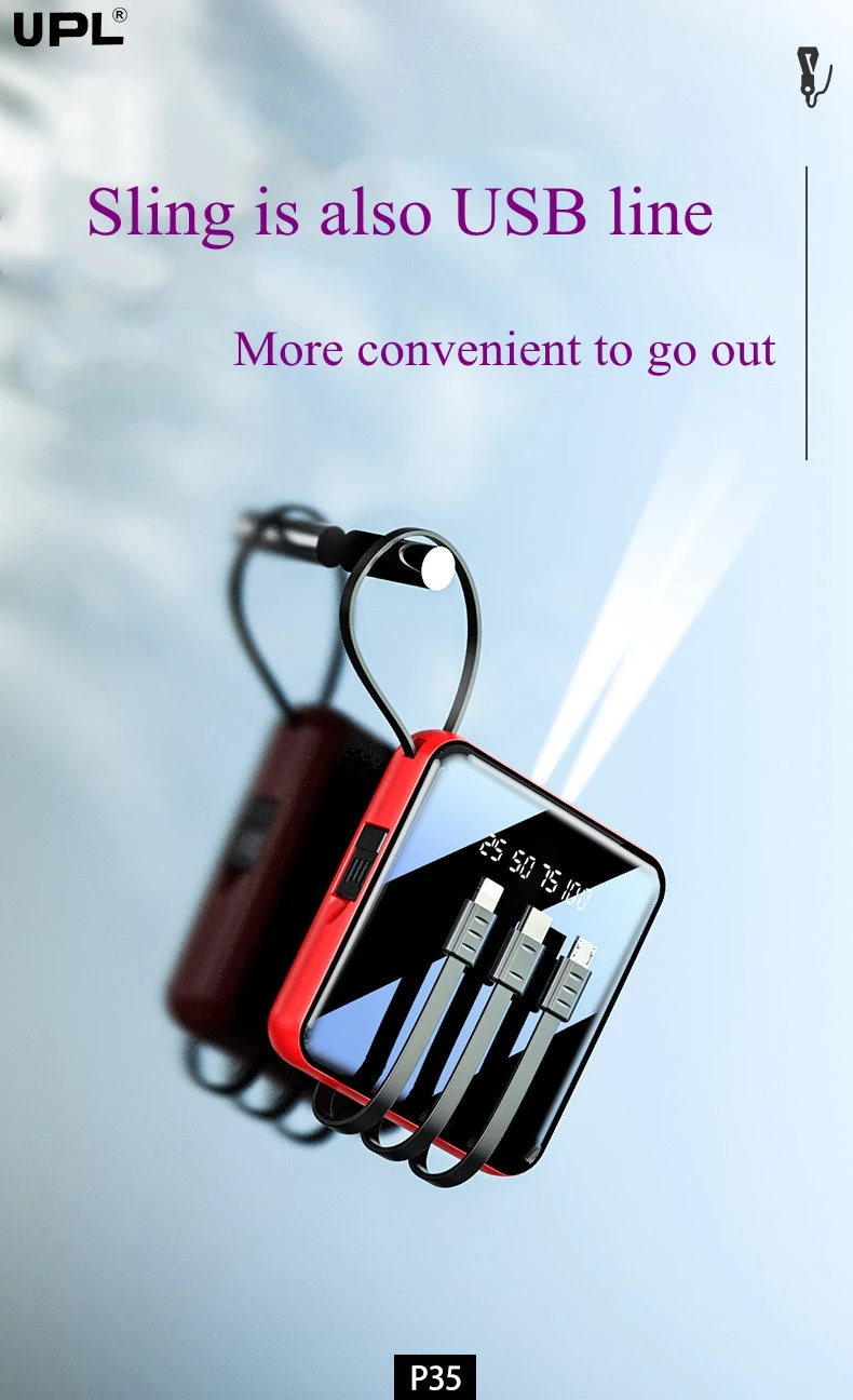 Ali baba top quality  mirror wirh  power bank led light easy carry power bank