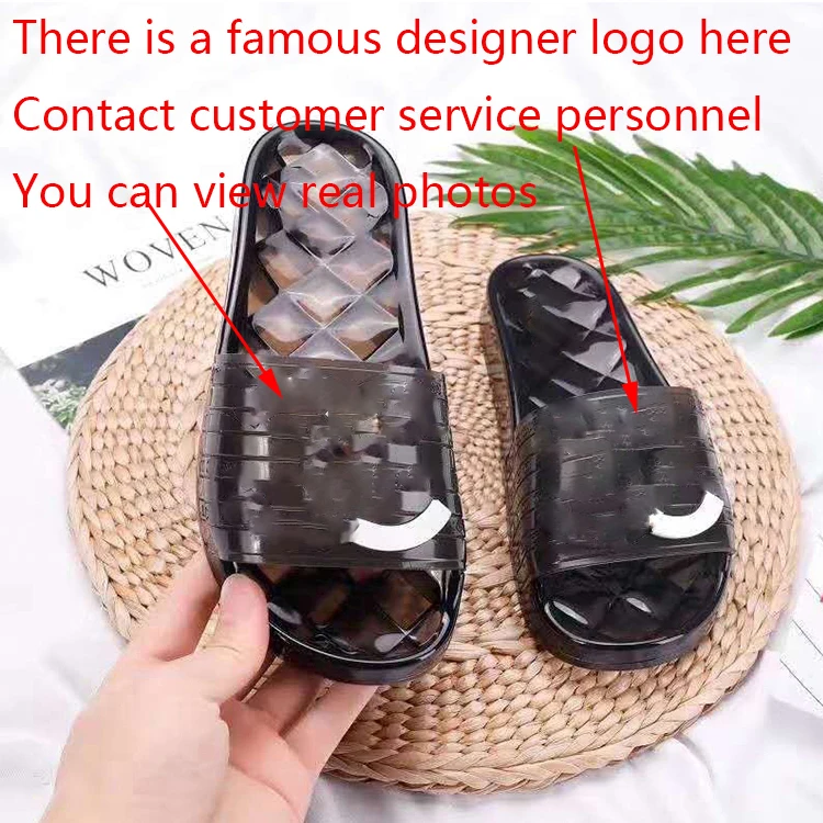 Designer Slippers 2021 Designer Brand Shoes Slippers Transparent Crystal Jelly Slippers