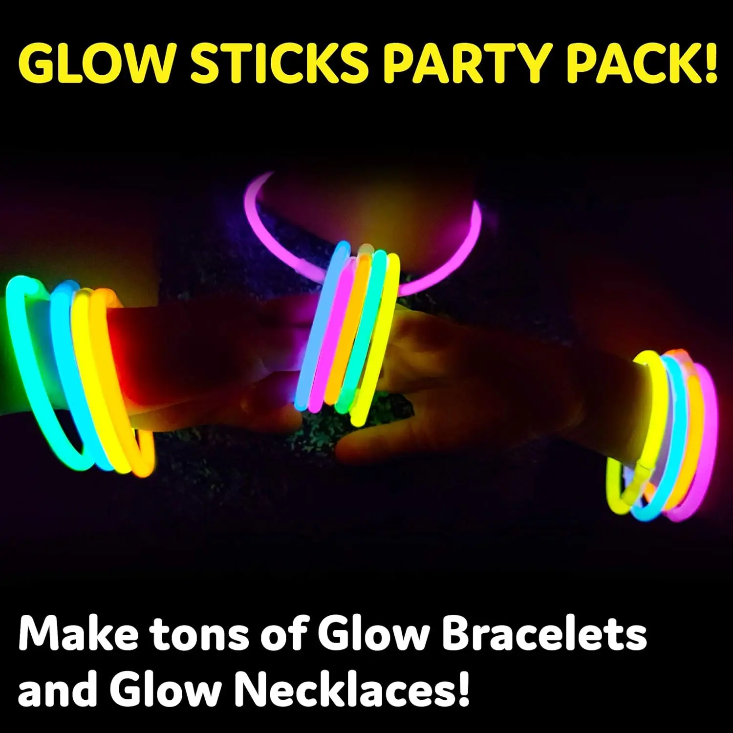 100 ultra bright glow sticks bracelets and Necklaces 20cm glow sticks bulk party supplies Glow in the Dark Party Decorations