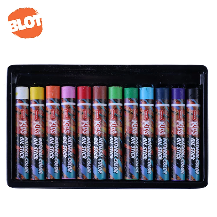 BLOT BROP80006 Multi Color Safty Kids Painting Drawing Wax Crayon, Oil Pastel Crayon Set