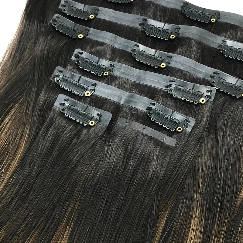 100% человеческие волосы Remy для наращивания бесшовная заколка натуральных волос большие объемы двойные вытянуты