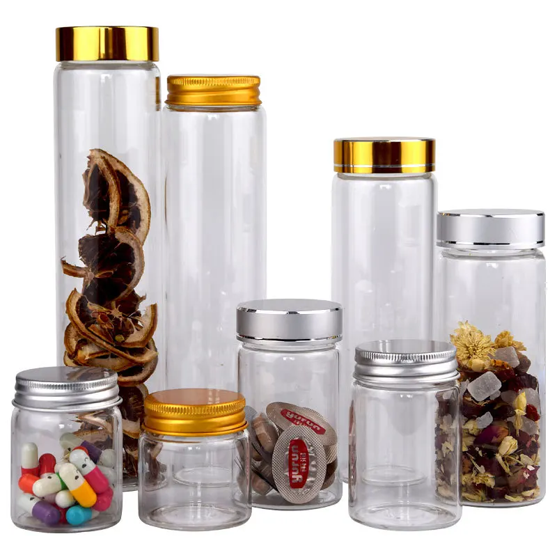 Wholesale pill saffron packing glass bottle container for Essential Oil Saffron Pill Powder Liquid Jewelry Jars Packing