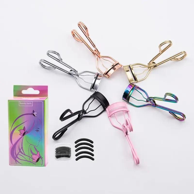 Заводские оптовые накладные щипцы для завивки ресниц могут быть настроены логотип розового золота для завивки ресниц