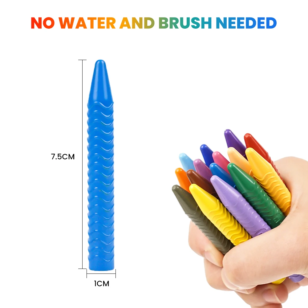 Non Toxic 24pcs Color Box Packing Non-Toxic Plastic Crayon with ASTM EN71