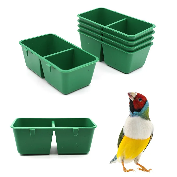 Creative Double Groove Bird Feeder Food Tray Parrot Waterer Hanging Animal Water Bowl Bird Supplies Drinking Cups Pet Products