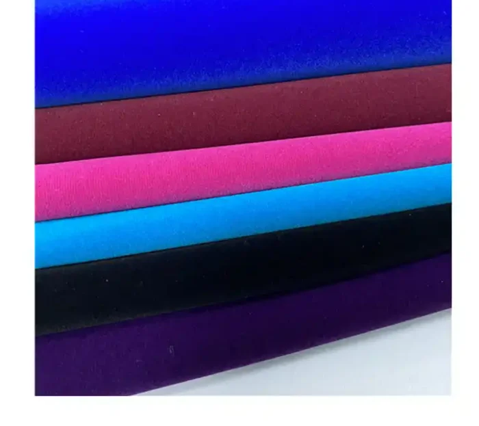 High textile durable 100% nylon flock velour black velvet upholstery fabric for jewelry display and use for widely