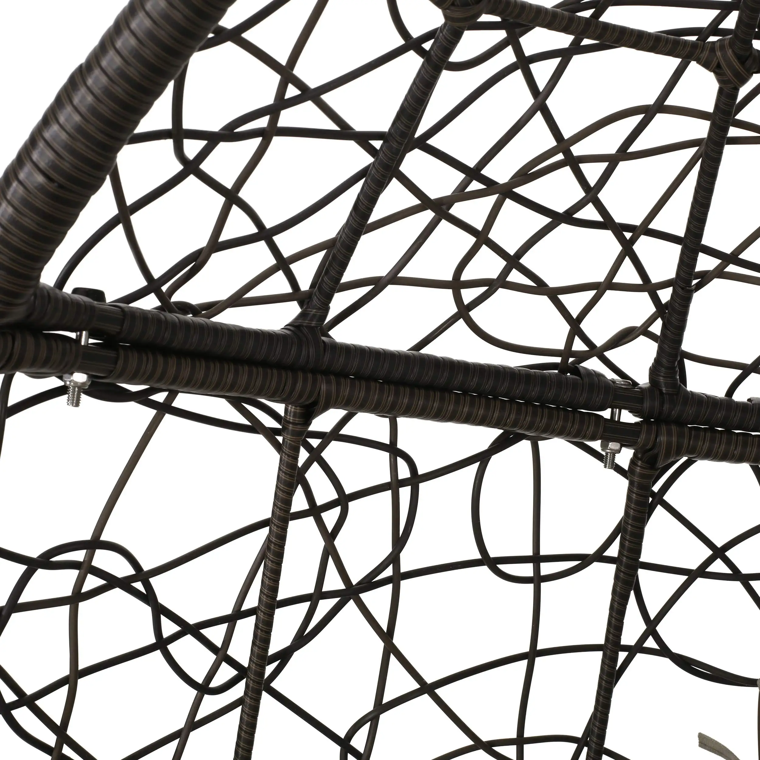 Wicker Egg Chair Large Indoor/Outdoor Recliner for Patio, Backyard, Living Room with Comfort Cushion Steel Frame Brown