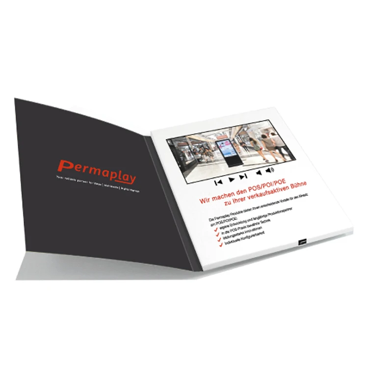 7 inch screen A5 high end corporate video brochure display videocard promotional video cards company magazine