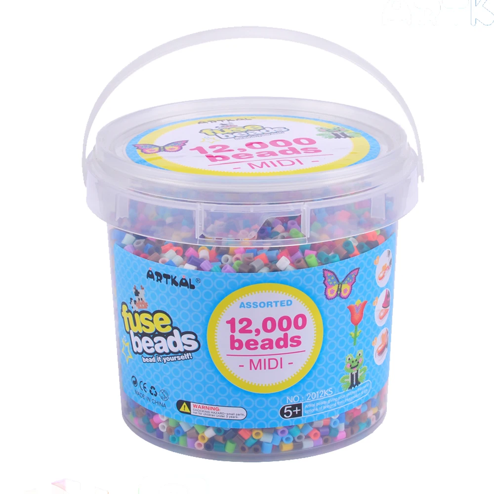 Shenzhen factory midi 5mm 12000pcs perler beads bulk custom kids puzzle educational toy ironing fuse beads diy toys