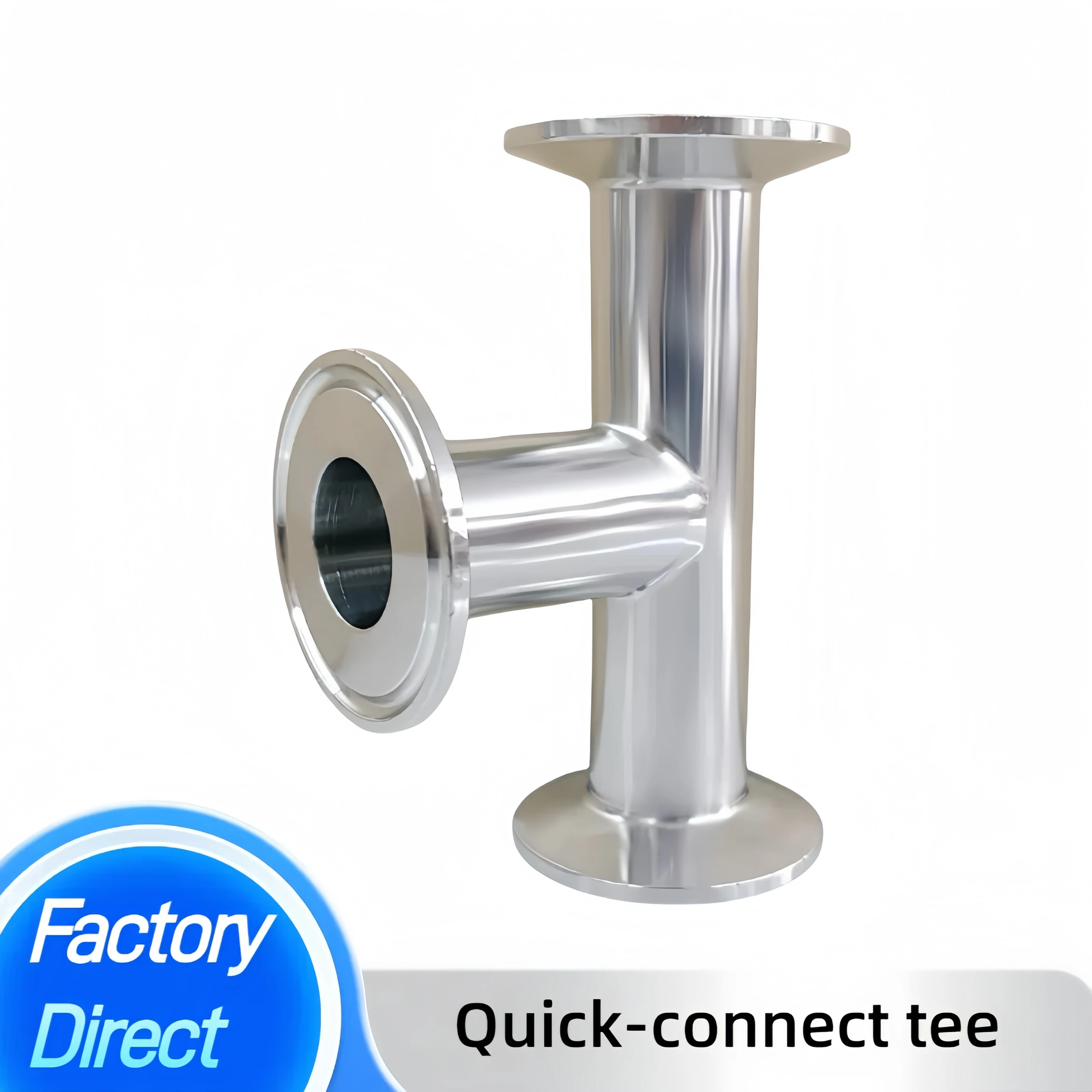 Proper Price Top Quality 304 Stainless Steel Food Grade Sanitary Pipe Clamps Branch Tee Fittings
