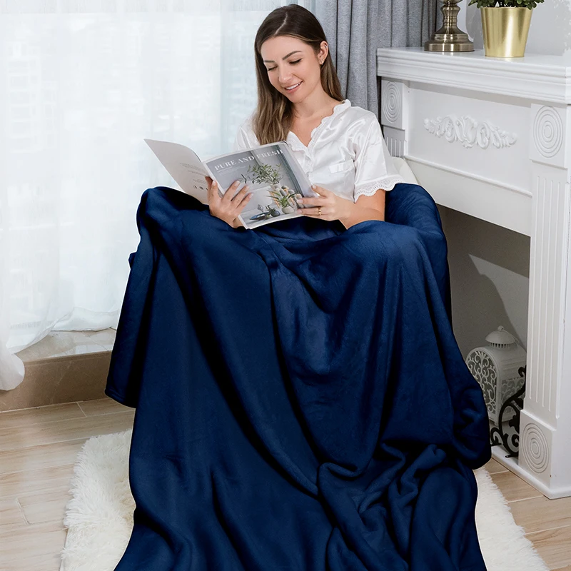 China Manufacturer Wholesale Flannel Fleece Blanket Double Layer Ultra Soft Sofa Throws Comfortable Blanket