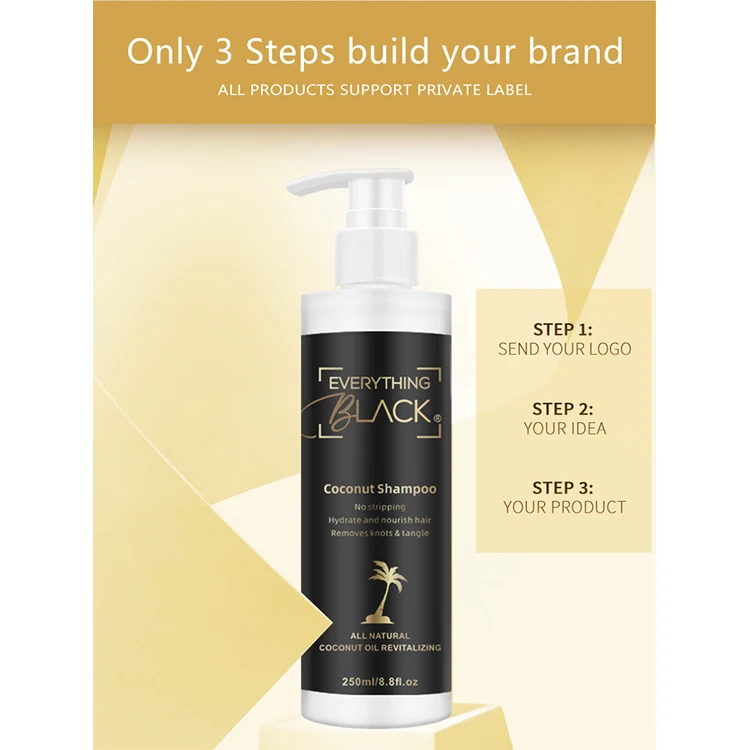 Private Label Hair Care Products Natural Shampoo Removes Knots And Tangles For Dry Frizzy Afro 4C Hair