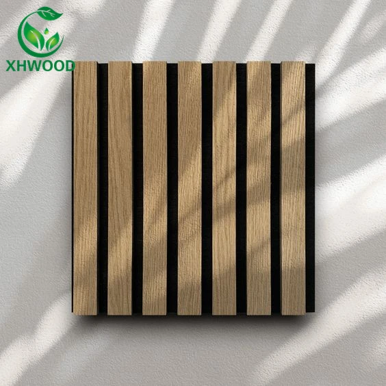 3d model design sound isolation acoustic panel wood slat board PET felt polyester fiber acoustic wall panels