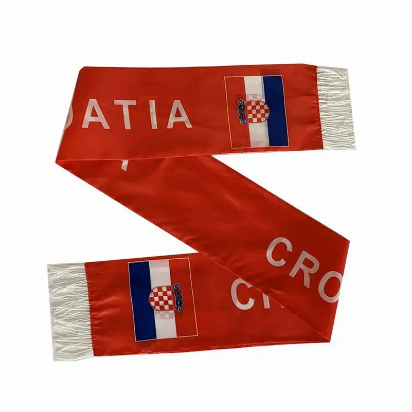 custom new design  Croatia flag scarf football game fans scarf national flag painted print scarf