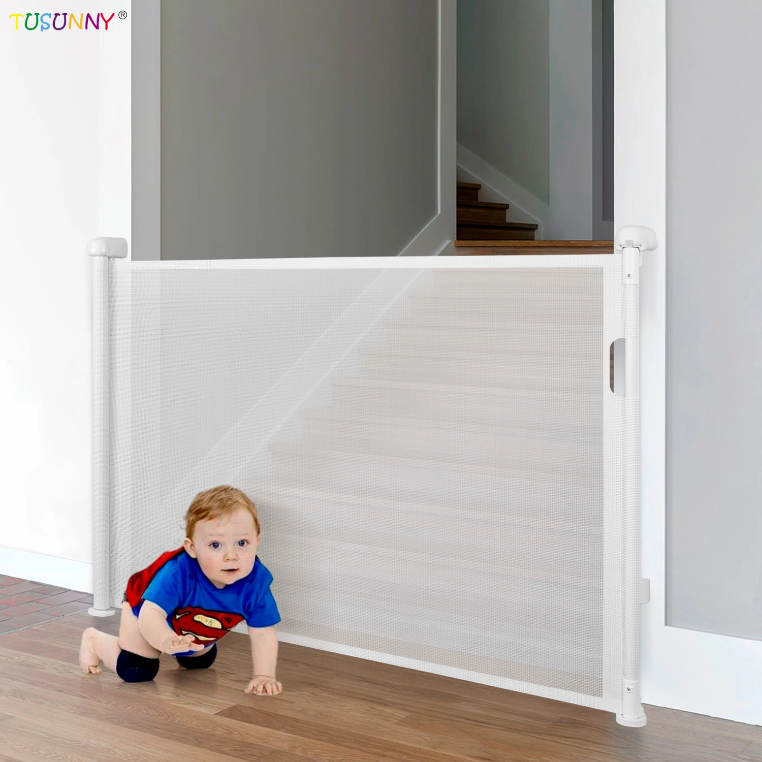 Adjustable Baby Safety Door Gate Pet Dog Cat Fence Stair Door