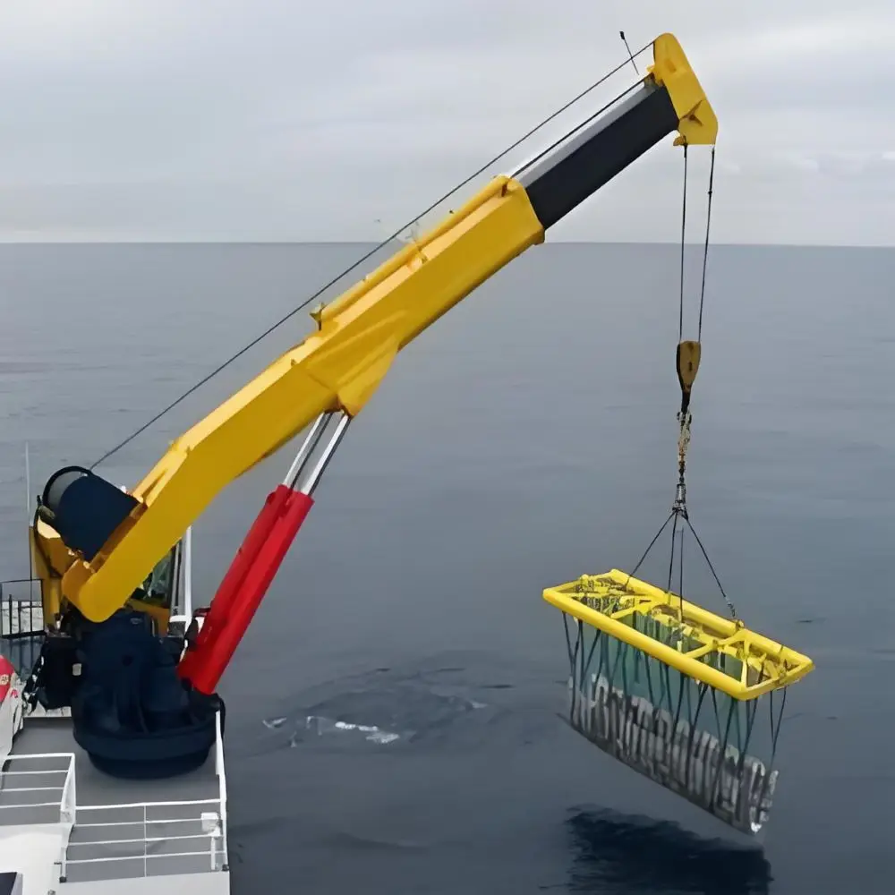 High Quality Hydraulic Telescopic Offshore Ship Crane Deck Telescopic Offshore Crane marine crane customized