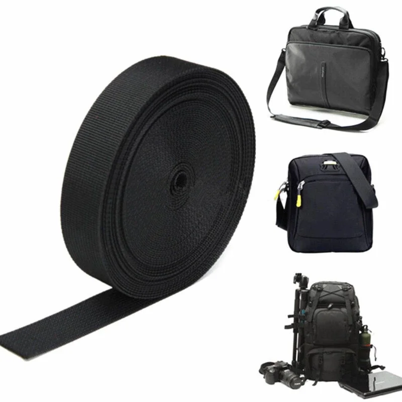 2mm Thicken 900D Tape 20-50mm 2inch Black PP Polypropylene Webbing for Outdoor Tape Bag Straps Strong