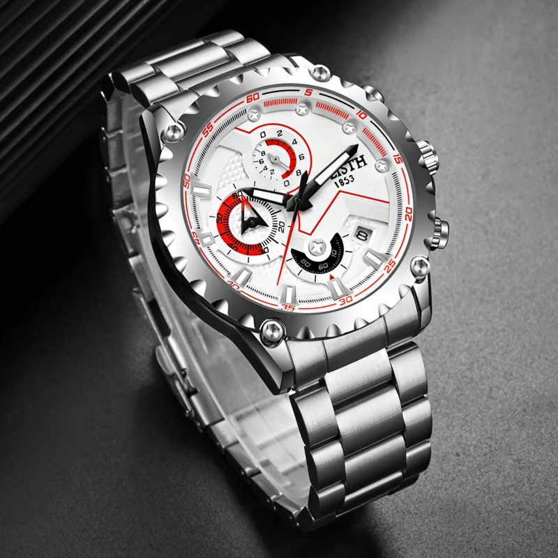 Super Popular men`s Watch Luxury Stainless Steel Band Waterproof  Quartz Wristwatch Gift Watches For men reloj