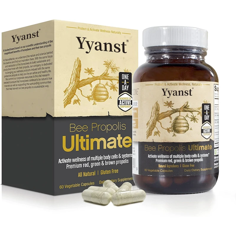 OEM/ODM Private Label Ultimate пчела прополис капсулы с красным зеленым коричневым бразильским прополисом активирует оздоровление