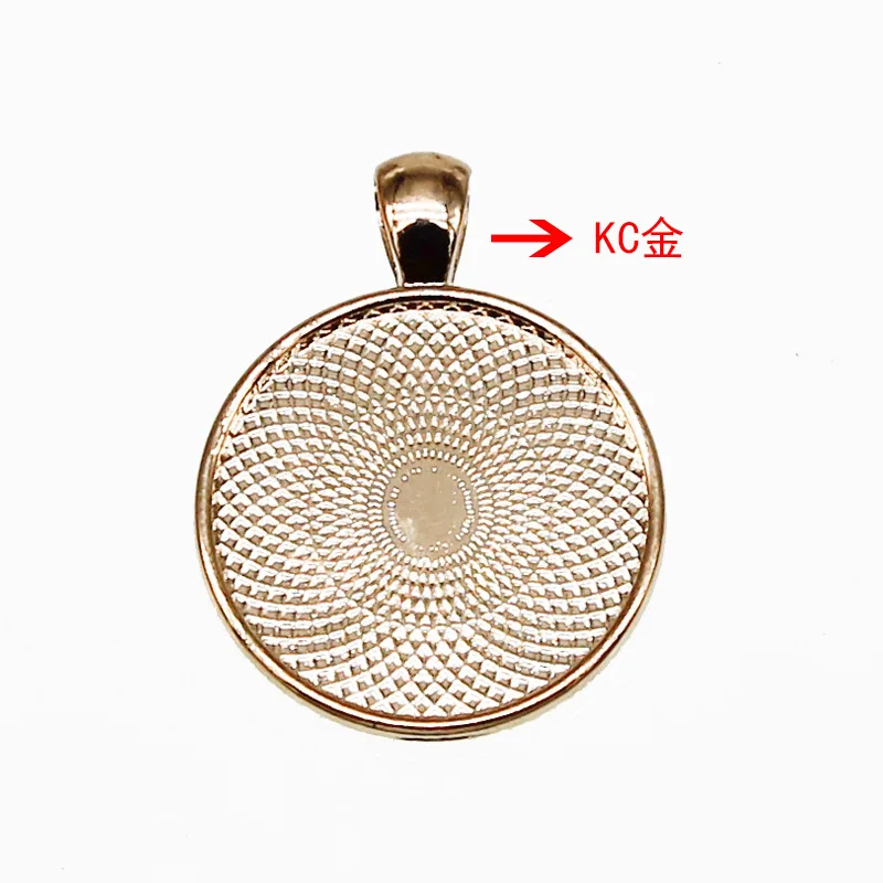 AA01353 25mm Time Gem Trays Alloy Pendant Tray Charm For Diy Jewelry Making Accessories