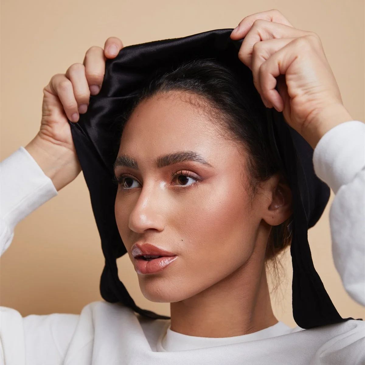 New Designs Double Layer Reversible Muslim Women Undercaps Soft Modal Jersey Satin Lined Silk Inner Under Scarf Hijab Caps