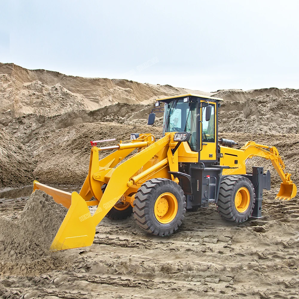 3ton New design Hengwang wheel mini backhoe loader backhoe loaders mini tractopelle price with CE ISO