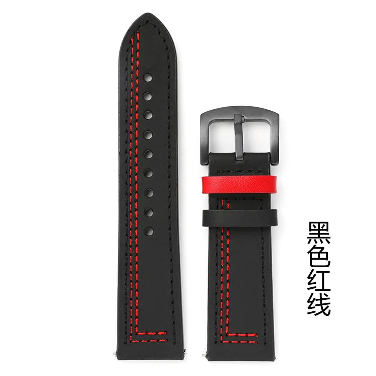 Top layer cow leather sports watch strap high quality low MOQ with quick release springbars for smart watch