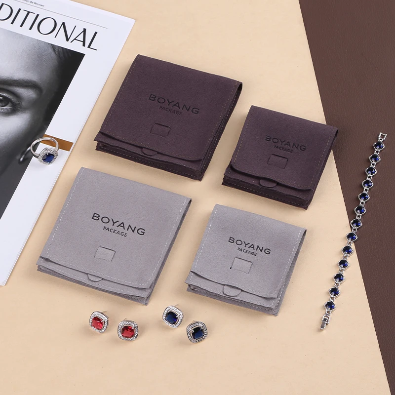 Высококачественная маленькая модная сумка с логотипом под заказ, складная сумка-раскладушка для ювелирных изделий, Замшевая сумка