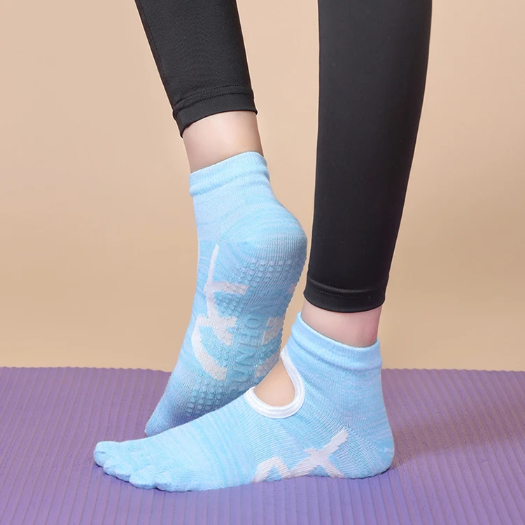 Wholesale Fashion Colorful Stripes Casual Custom Neutral Crew Cotton yoga Five Toe socks